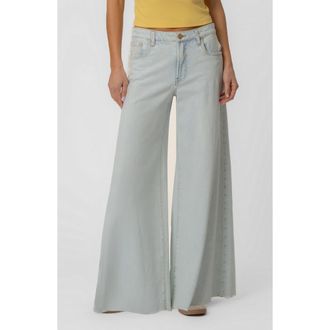 Kut from the Kloth Blake Fab Ab Raw Hem High Waist Super Wide Leg Jeans in Sensual at Nordstrom, Size 16