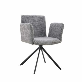 Koketto Home Silla de comedor comoda con reposabrazos en gris