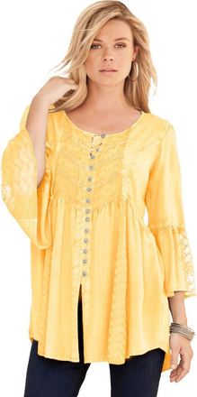 Roaman's Taylor Acid Wash Big Shirt in Banana at Nordstrom, Size 28