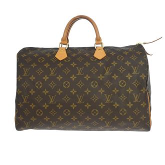 Louis Vuitton Speedy Handbag Monogram Canvas Brown Canvas Handbag (Pre-Owned)