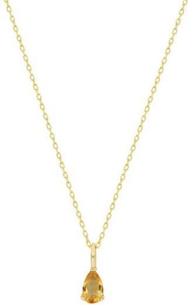 Bony Levy 14K Gold Pear Cut Citrine Pendant Necklace in 14K Yellow Gold at Nordstrom Rack, Size 18