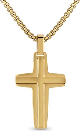 Edforce Mens Cross Pendant Necklace in Gold at Nordstrom Rack