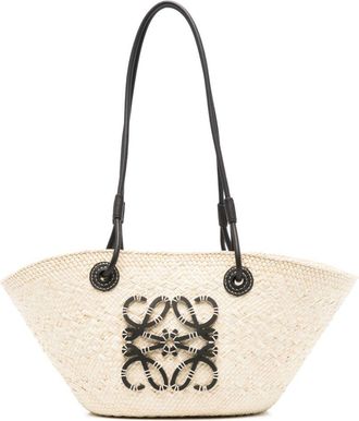 Loewe small Anagram shoulder bag - women - Iraca Palm/Calf Leather - OS - Neutrals