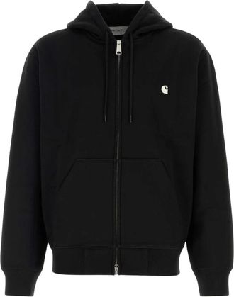 Carhartt Work in Progress Hooded Mack Jacket - Heren - Vesten met rits - Zwart - L - Katoen - Hoodies & sweatvesten