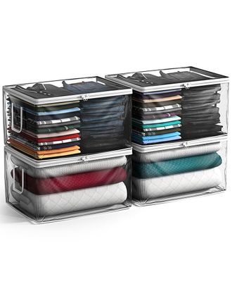 Sorbus Set Of 4 Clear Storage Bags