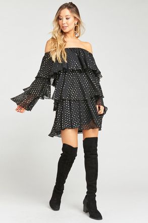 Show me your Mumu Chicka Chicka Dress In Goldie Dot