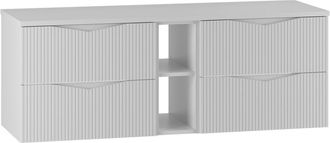 Petits Meubles Mueble bajo lavabo 2 compartimientos encimera estratificado Blanco