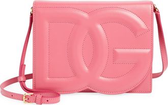 Dolce & Gabbana DG Logo Flap Leather Crossbody Bag in Lilac at Nordstrom
