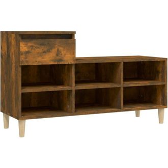 vidaXL Vidaxl - Mueble Zapatero Madera Contrachapada Roble Ahumado 102x36x60 Cm