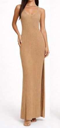 Ronny Kobo Netra Knit Maxi Dress In Tan