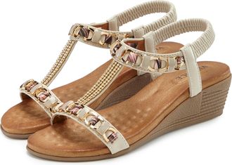 Vivance Sandalette VIVANCE Sommerschuh, Damen, Gr. 36, beige, Obermaterial: 100% Lederimitat. Decksohle: 100% Textilmaterial. Futter: 100% Lederimitat. Laufso