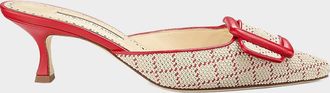 Manolo Blahnik 50mm Maysalebi Gala Buckle Mules