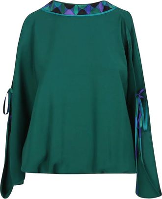 Pucci Blusa con scollatura posteriore - Verde