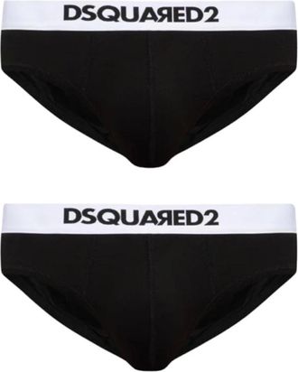 Dsquared2 Stijlvolle Slip Bi-Pack Ondergoed Set - Heren - Onderbroek - Zwart - S - Ondergoed