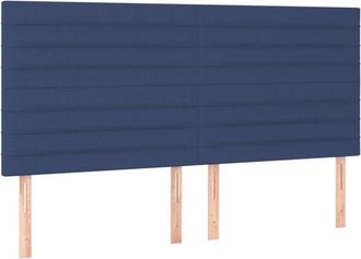 vidaXL Cabecero De Cama Azul 200x5x118/128 Cm Tela Vidaxl