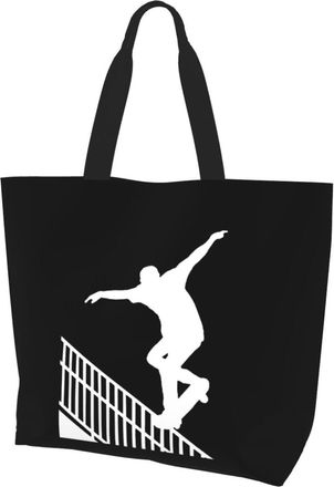 AOOEDM Skateboarding Skater Ladies Canvas Tote Reusable Shopping Bag