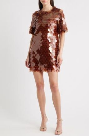 Saylor Stara Paillette Minidress in Chocolate at Nordstrom Rack, Size X-Small