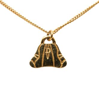 Dior Pre-owned Womens Gold Plated Bag Pendant Necklace - Brown - One Size