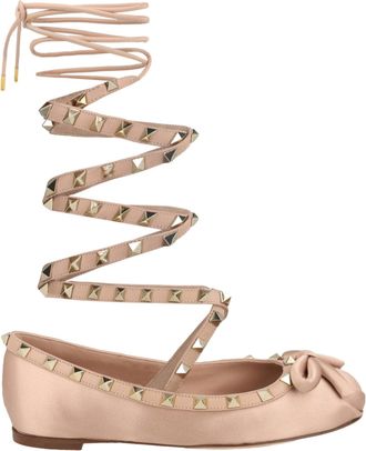 Valentino Rockstud Satin Ballet Flats