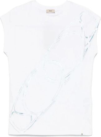Herno Casual T-shirt van katoenmix - Dames - T-shirts - Wit - M - Katoen - Tops