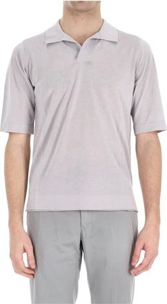 Ballantyne Polo con colletto aperto in cotone pregiato - - Tops - Uomo - Grigio - L
