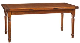 Biscottini International Mesa Extensible De Estilo Country De Madera Maciza De Tilo Acabado Con Efecto Nogal