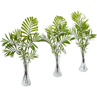 Nearly Natural Mini Palm Artificial Plant in Vase in Green at Nordstrom