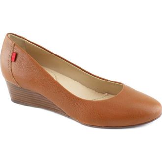 Marc Joseph New York Prospect Leather Wedge Pump in Cognac Napa Soft at Nordstrom, Size 10.5