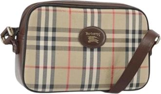 Burberry Pre-owned Canvas Shoulder Bag - Dames - Vintage Schoudertas - Beige - ONE Size - Vintage