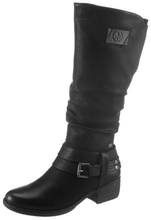 Rieker Winterstiefel RIEKER, Damen, Gr. 41 (7/7,5), Normalschaft, schwarz, Nubuklederimitat, unifarben, Schuhe Winterstiefel, Boots, Warmfutter, Blockabsatz,