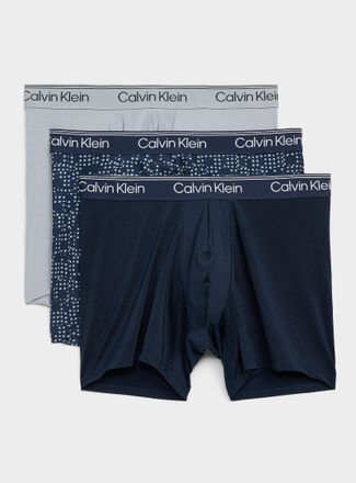 Calvin Klein Mens 6 solid/dot stretch boxer briefs Recycled polyester 3-pack