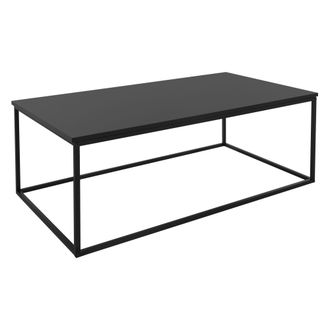 ML Design Ml-design - Mesa De Centro Rectangular 110 X 39.5 X 59 Cm Negra, Marco De Metal, Dise&ntilde;o Industrial, Mesita Para Zona De Entrada, Sal&oacute;n, Comedor O Pasi