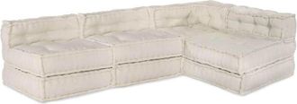 vidaXL Modular Sofa 4 pcs Cream Fabric vidaXL