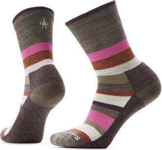 Smartwool Womens Everyday Multi-Stripe Crew Socks Khaki XL
