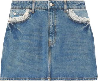 Ganni Denim Rok - Dames - Spijkerrokken - Blauw - XS - Denim - Rokken