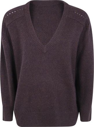 Kujten V-neck Truien - Dames - V-hals truien - Bruin - S - Truien & Vesten