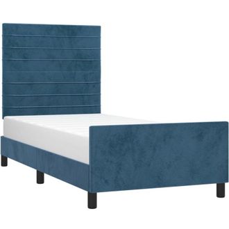 vidaXL Estructura De Cama Sin Colch&oacute;n Terciopelo Azul Oscuro 90x200 Cm Vidaxl