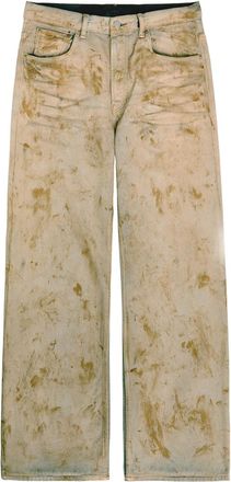 Acne Studios Dirt Effect Wide-leg Denim Jeans - Beige - 36 (W36 / XL)