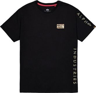 Alpha Industries T-Shirt ALPHA INDUSTRIES Camo Sleeve T-Shirt, Herren, Gr. XXL, schwarz, Obermaterial: 100% Baumwolle, Shirts T-Shirt