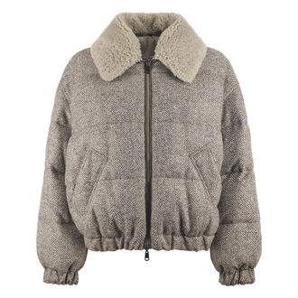 Brunello Cucinelli Winter Jackets, female, Gray, XS, Padded Jacket