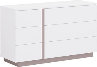 Vente-Unique C&oacute;moda NAPOLI - 6 cajones - Blanco y topo