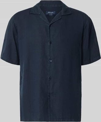 Mc Neal Regular Fit Leinenhemd mit Reverskragen in Dunkelblau, Gr&ouml;&szlig;e XXXL