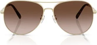 Tory Burch 60mm Pilot Sunglasses in Light Gold /Brown Gradient at Nordstrom