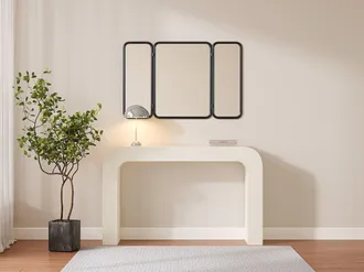 Vente-Unique Specchio da barbiere vintage in metallo L. 100 x H. 65 cm Nero - NOAVA