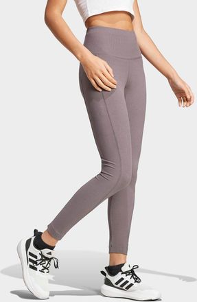 adidas Trainingstights ADIDAS SPORTSWEAR ALL SZN RIB HIGH-WAIST 7/8-LEGGINGS, Damen, Gr. XXL, N-Gr, grau (grau strata), Obermaterial: 45% Baumwolle, 45% Visk