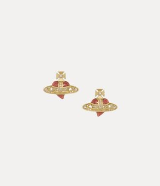 Vivienne Westwood New Diamante Heart Earrings -Gold-light-gold-quartz-crystal-transparent-rose -Gold-light-gold-quartz-crystal-transparent-rose Women