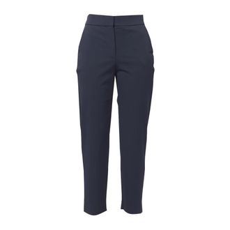 Max Mara Lipari Cigarette Broek - Dames - Vrijetijds broeken - Blauw - S - Leer - Broeken