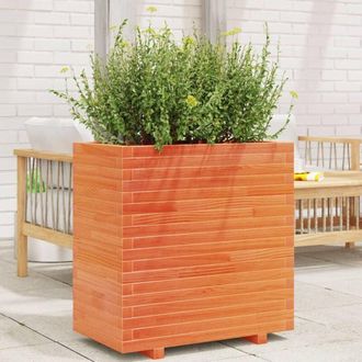 vidaXL Jardinera Madera Maciza De Pino Marr&oacute;n Cera 70x40x72 Cm Vidaxl