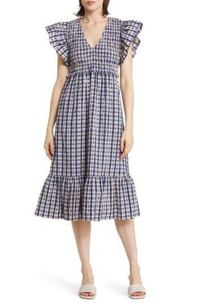 Rails Clementine Plaid Flutter Sleeve Dress in Lagos Plaid at Nordstrom Rack, Size Small