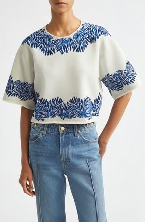 Ulla Johnson Alara Jacquard Knit Top in Ocean at Nordstrom, Size X-Small